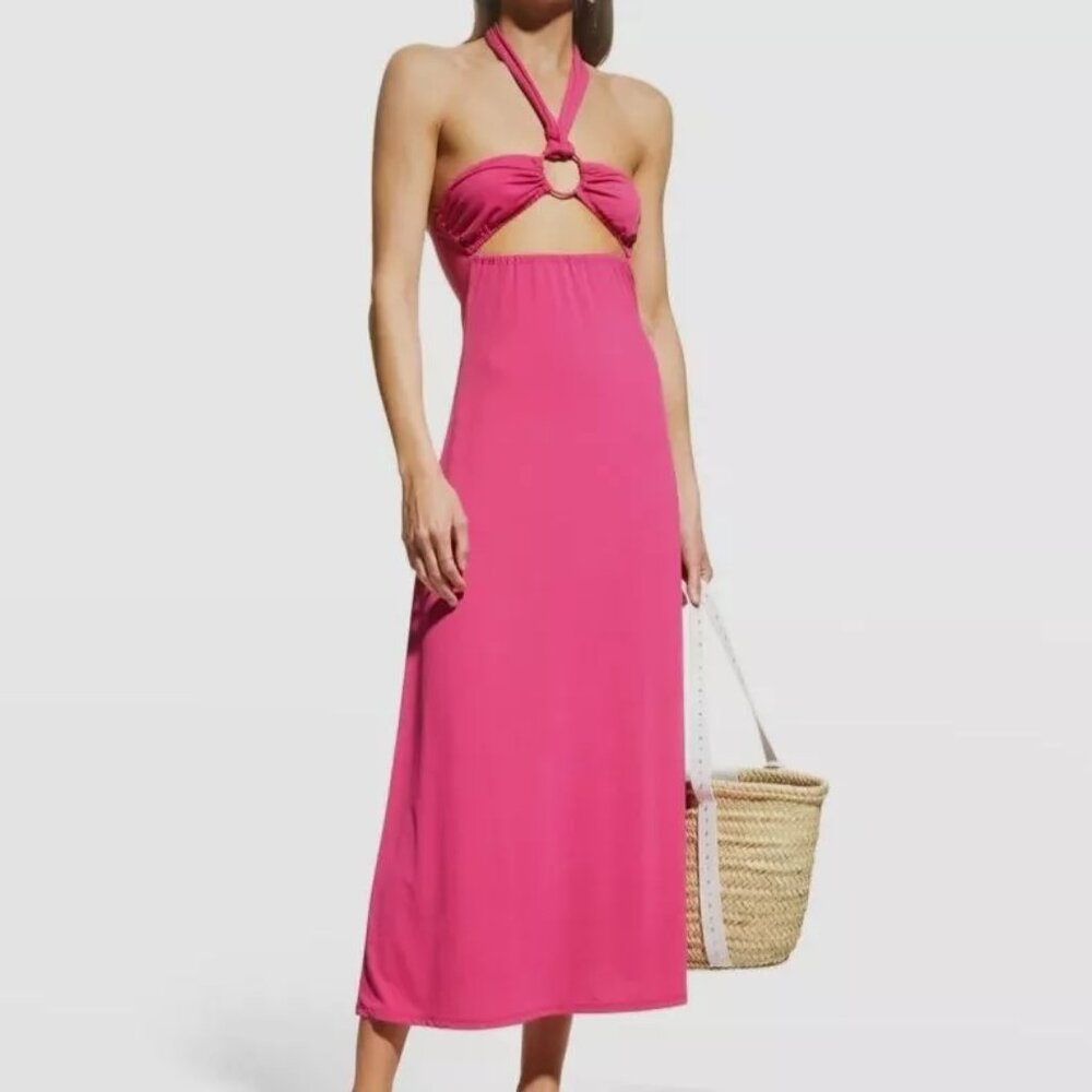 Solid & Striped Halter Midi Dress - image 1